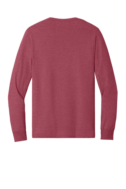 Rear View of VtgHtrRed Jerzees - Dri-Power 50/50 Cotton/Poly Long Sleeve T-Shirt. 29LS plain