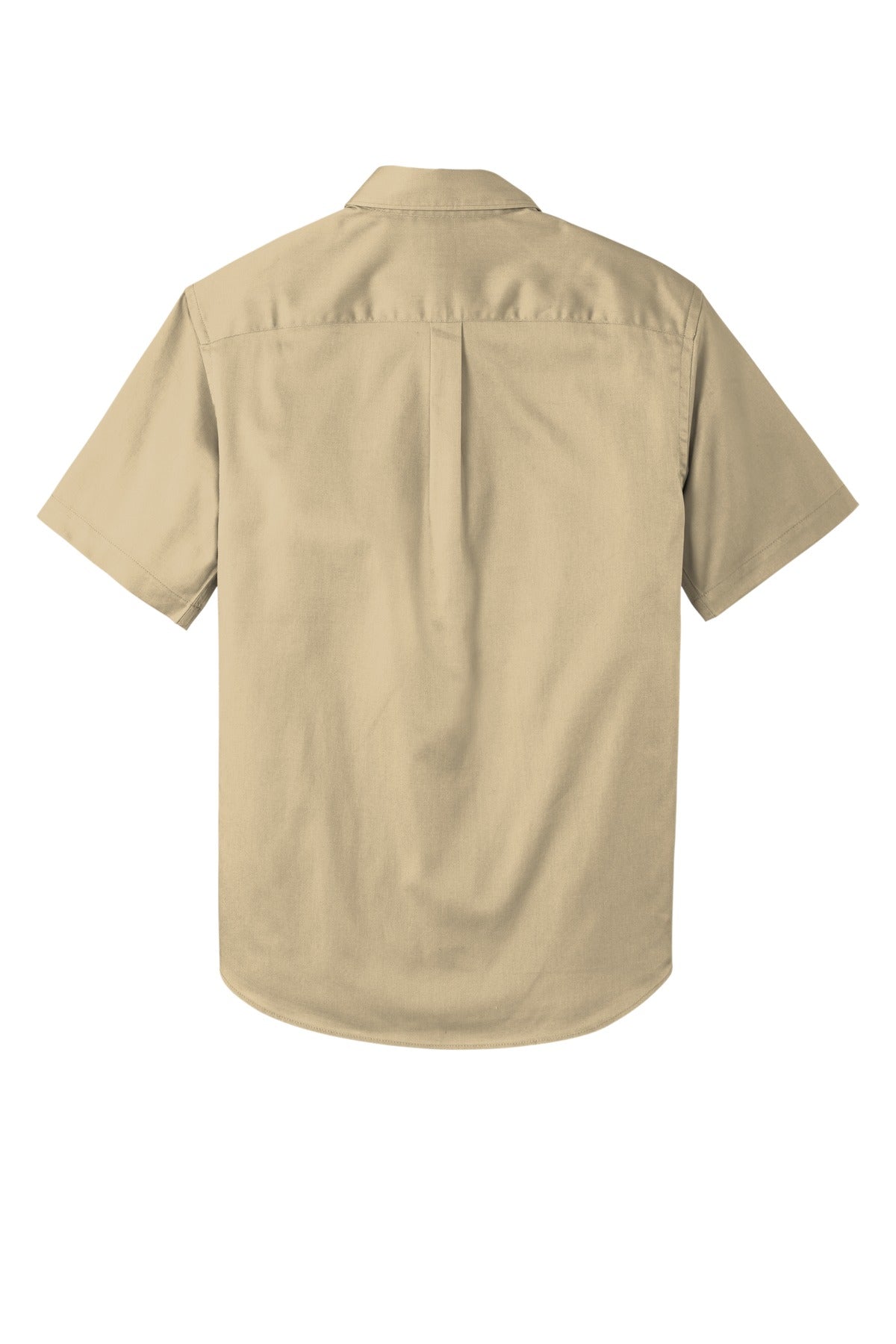 Rear View of Wheat Port Authority Short Sleeve SuperPro React Twill Shirt. W809 plain