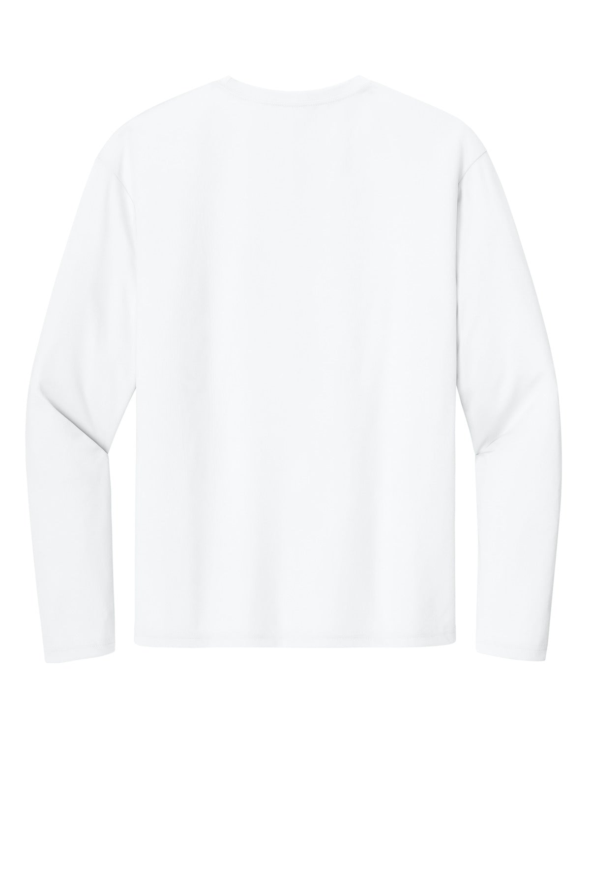 Rear View of White A4 Cooling Performance Long Sleeve Tee A4N3165 plain