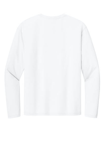Rear View of White A4 Cooling Performance Long Sleeve Tee A4N3165 plain
