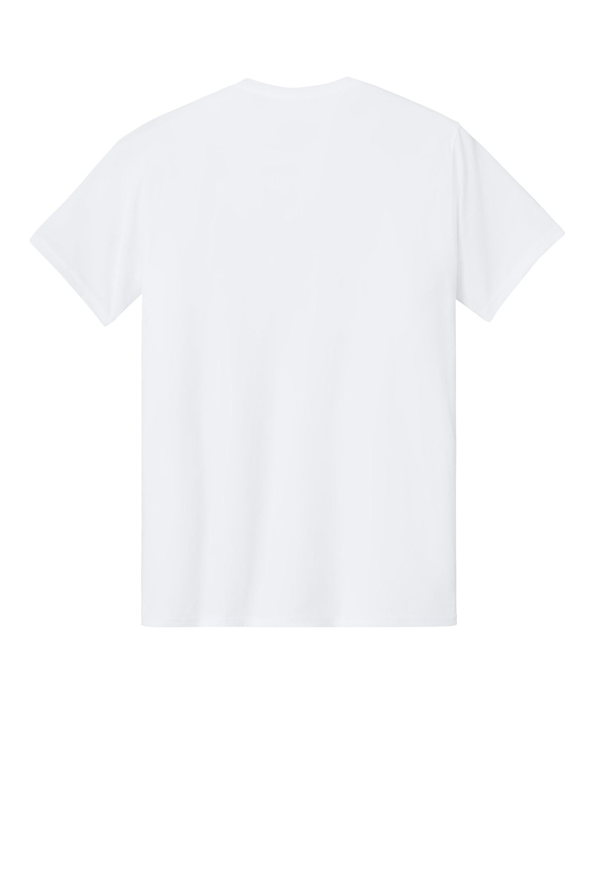 Rear View of White Champion Heritage 6-Oz. Jersey Tee T425 plain