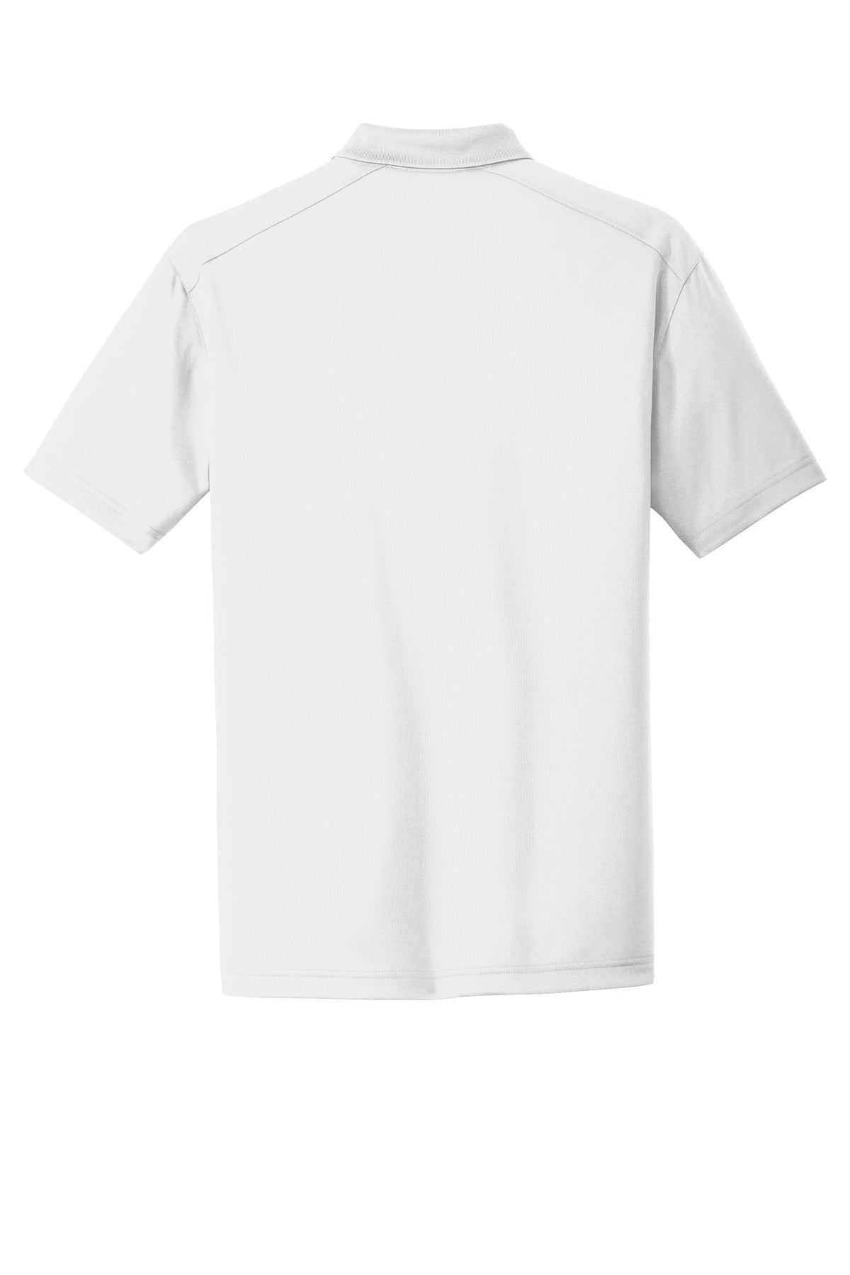 Rear View of White CornerStone Select Lightweight Snag-Proof Polo. CS418 plain