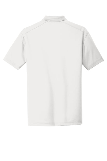 Rear View of White CornerStone Select Lightweight Snag-Proof Polo. CS418 plain