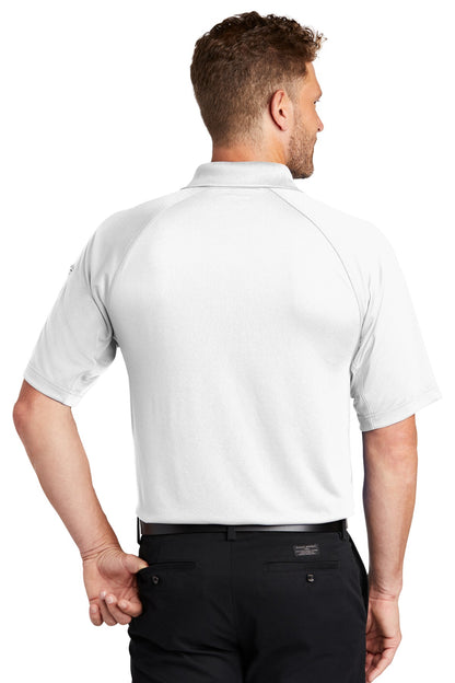 Rear View of White CornerStone Select Lightweight Snag-Proof Tactical Polo. CS420 plain