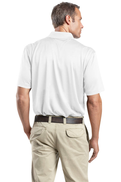 Rear View of White CornerStone - Select Snag-Proof Polo. CS412 plain