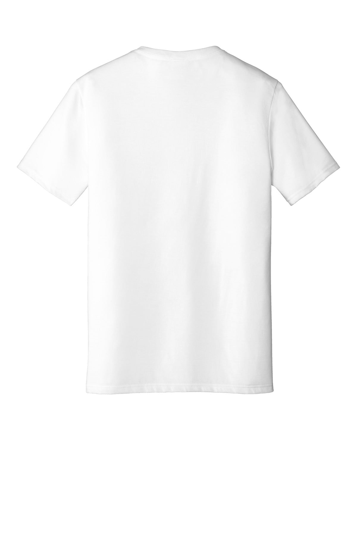 Rear View of White District Perfect Tri V-Neck Tee. DT1350 plain