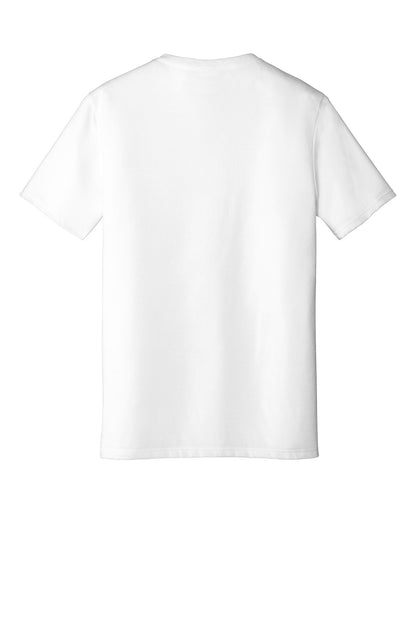 Rear View of White District Perfect Tri V-Neck Tee. DT1350 plain