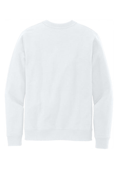 Rear View of White District Re-Fleece Crew DT8104 plain