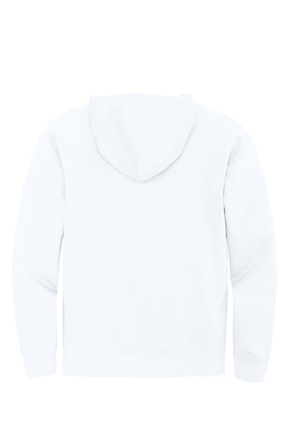 Rear View of White District V.I.T. Fleece Full-Zip Hoodie DT6102 plain