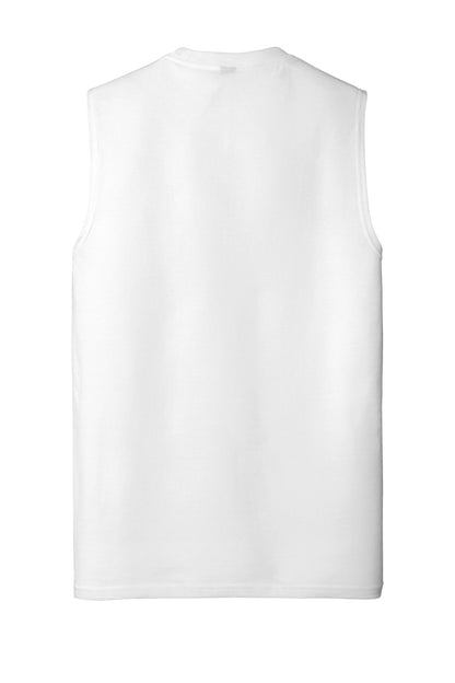 Rear View of White District V.I.T Muscle Tank DT6300 plain
