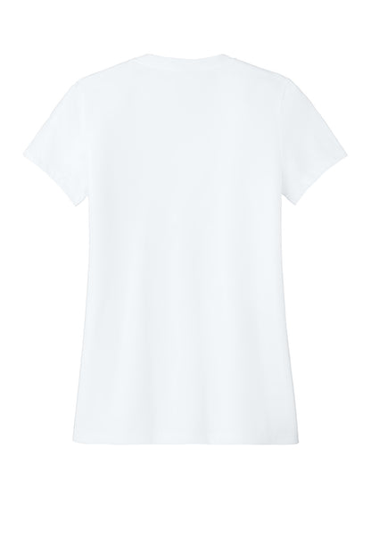 Rear View of White District Women's Perfect Blend CVC Tee. DM108L plain