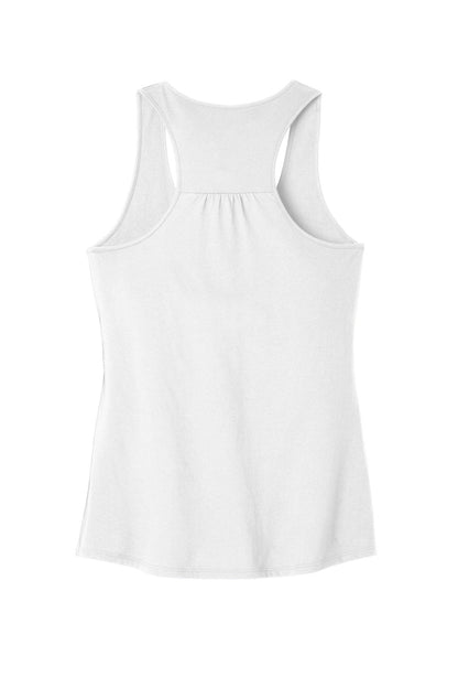 Rear View of White District Women's V.I.T. Racerback Tank DT6302 plain