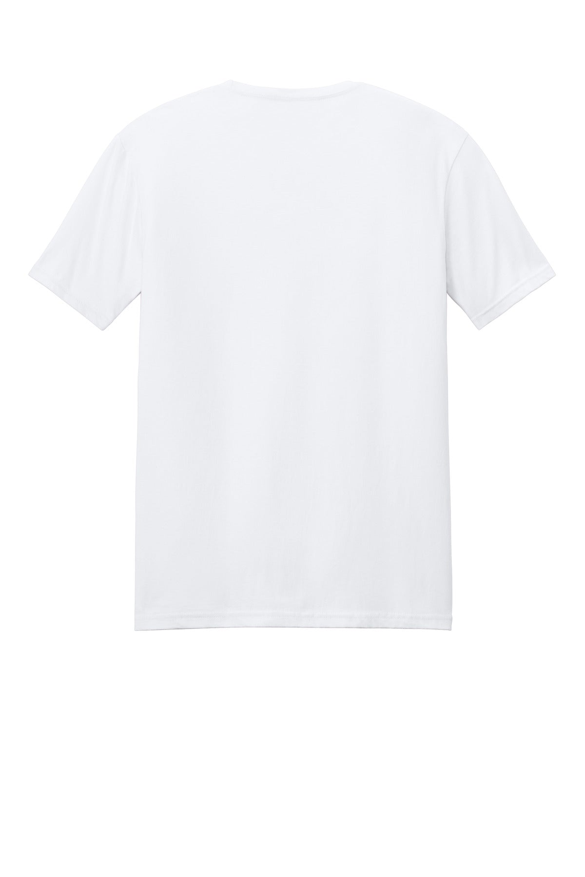 Rear View of White Gildan Softstyle T-Shirt. 64000 plain