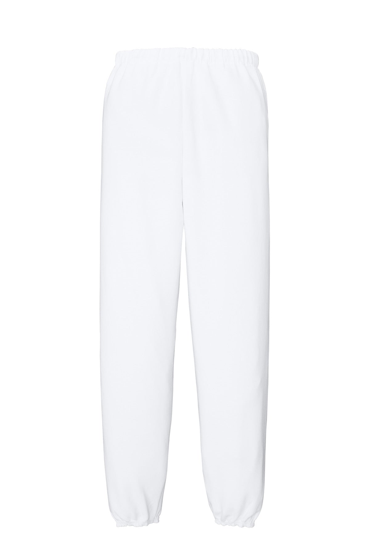 Rear View of White Jerzees - NuBlend Sweatpant. 973M plain