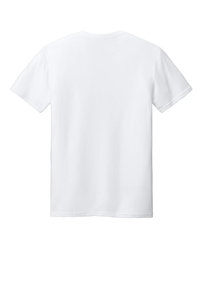 Rear View of White Jerzees Ultimate Unisex Ring Spun T-Shirt IC46M plain