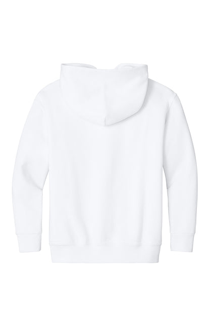 Rear View of White Jerzees - Youth NuBlend Pullover Hooded Sweatshirt. 996Y plain