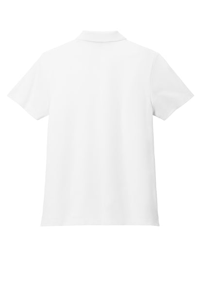 Rear View of White Mercer+Mettle Stretch Pique Polo MM1004 plain