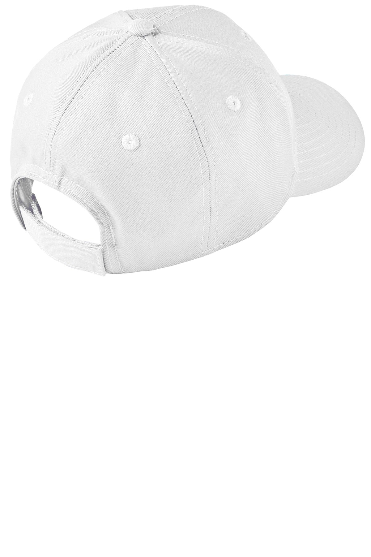 Rear View of White New Era - Adjustable Structured Cap. NE200 plain