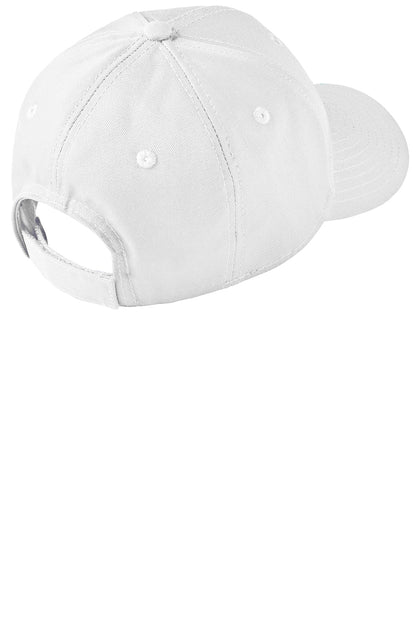 Rear View of White New Era - Adjustable Structured Cap. NE200 plain
