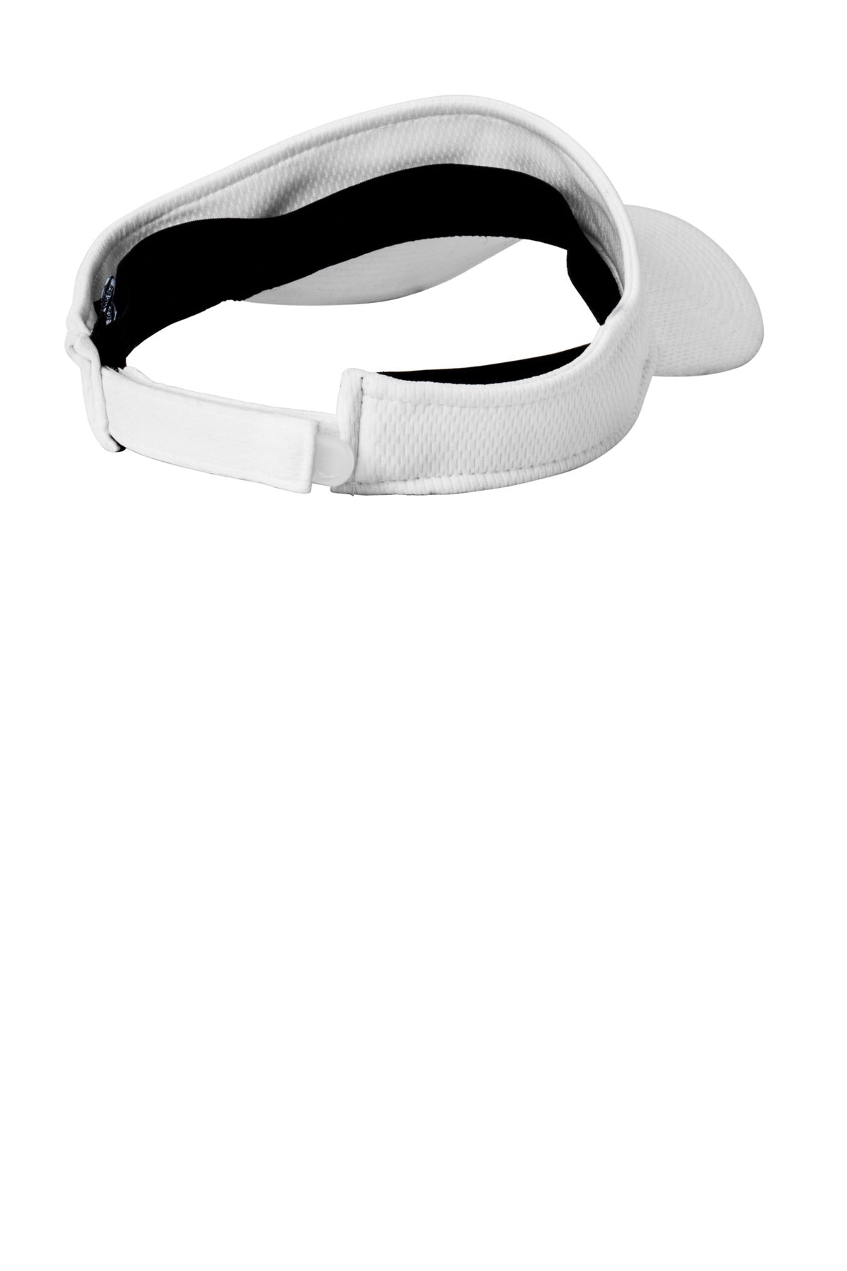 Rear View of White New Era Performance Dash Adjustable Visor NE219 plain