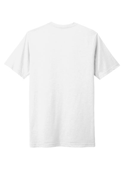 Rear View of White Next Level Apparel Adult Poly/Cotton Tee. NL6200 plain