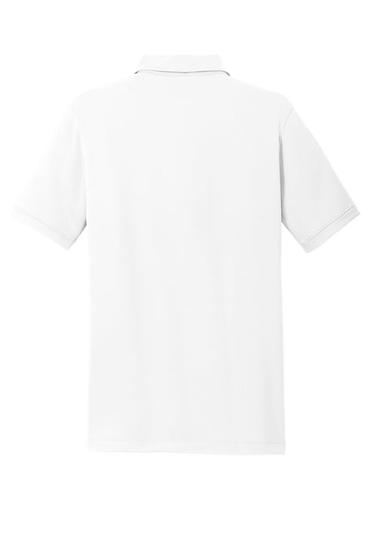 Rear View of White Nike Dri-FIT Solid Icon Pique Modern Fit Polo. 746099 plain