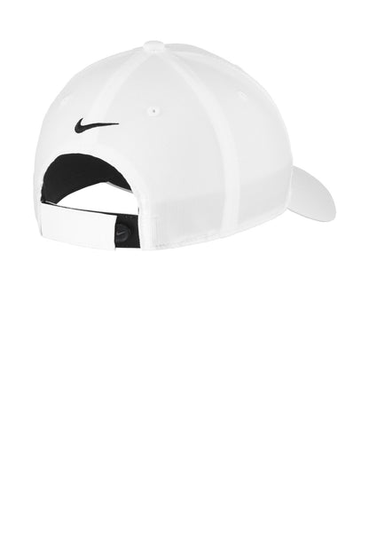 Rear View of White Nike Dri-FIT Tech Fine-Ripstop Cap NKFB6444 plain