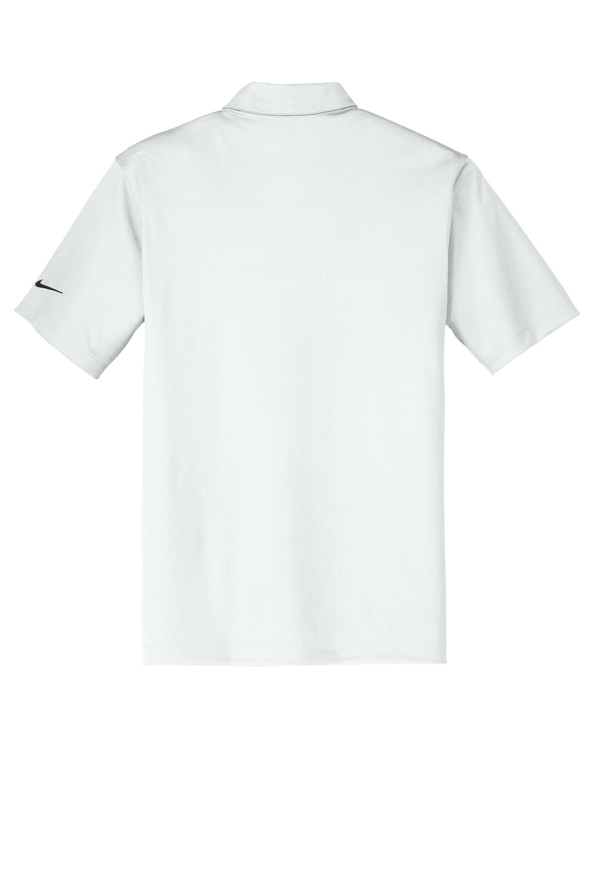 Rear View of White Nike Dri-FIT Vertical Mesh Polo. 637167 plain