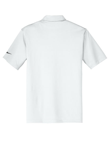 Rear View of White Nike Dri-FIT Vertical Mesh Polo. 637167 plain