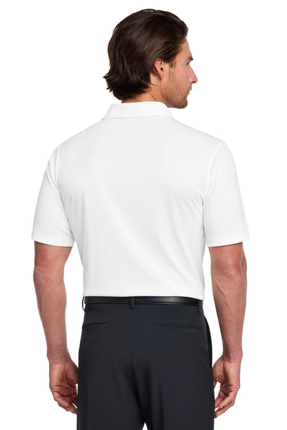 Rear View of White Nike Dri-FIT Vertical Mesh Polo. 637167 plain
