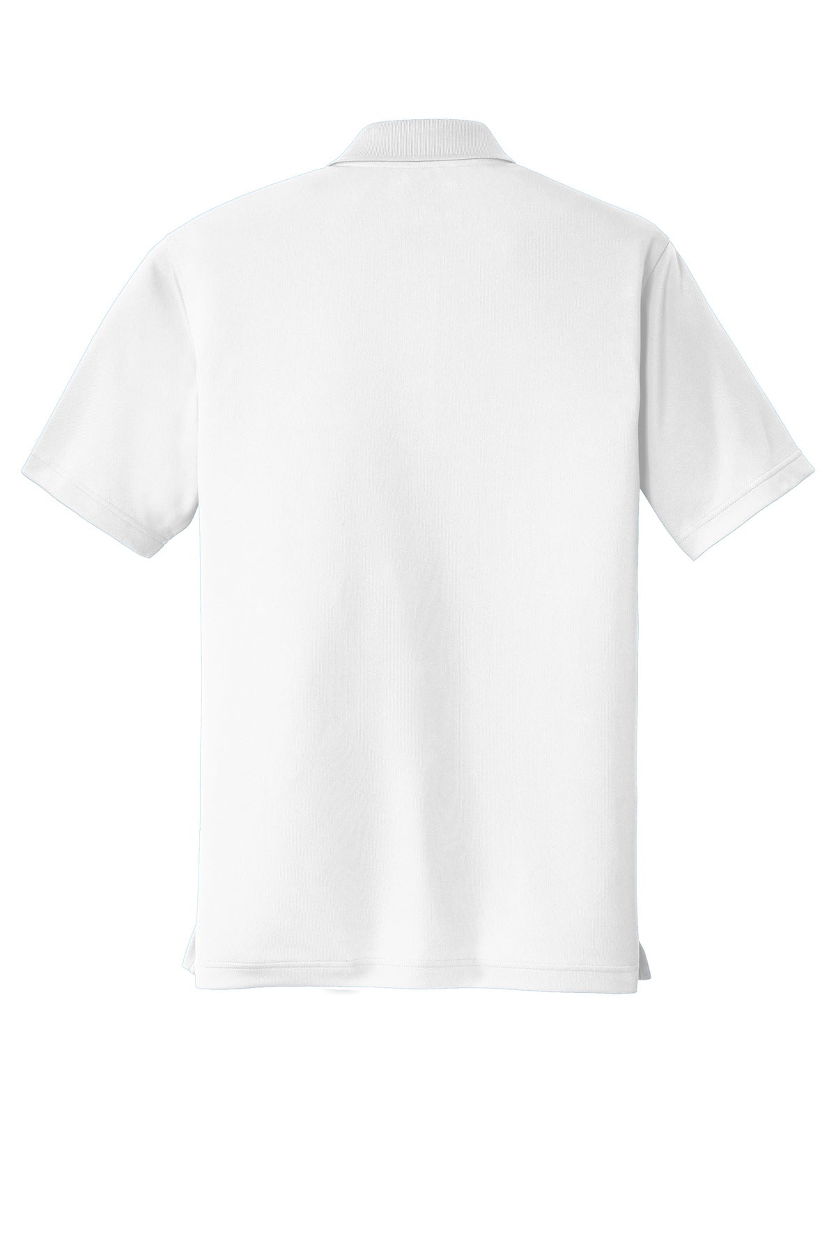 Rear View of White Port Authority Dry Zone UV Micro-Mesh Polo. K110 plain