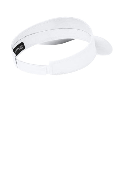 Rear View of White Port Authority Fashion Visor. CP45 plain