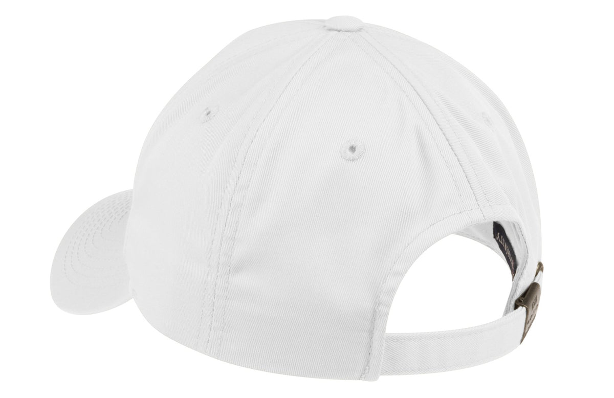 Rear View of White Port Authority Fine Twill Cap. C800 plain