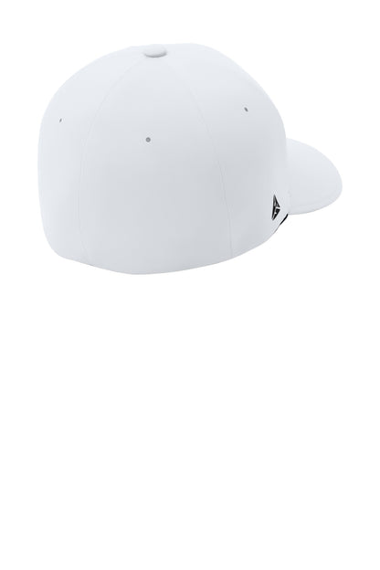 Rear View of White Port Authority Flexfit Delta Cap. C938 plain