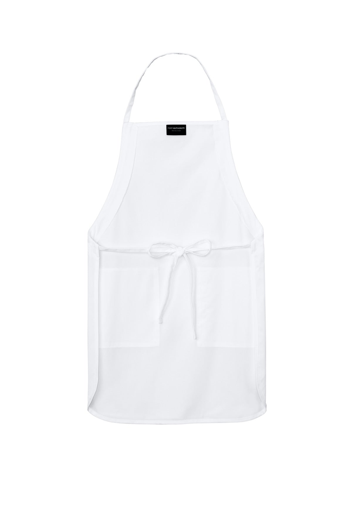 Rear View of White Port Authority Full-Length Apron. A520 plain