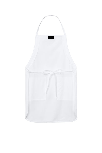 Rear View of White Port Authority Full-Length Apron. A520 plain