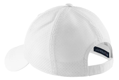 Rear View of White Port Authority Perforated Cap. C821 plain