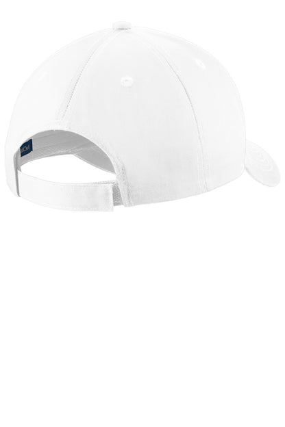 Rear View of White Port Authority Uniforming Twill Cap. C913 plain