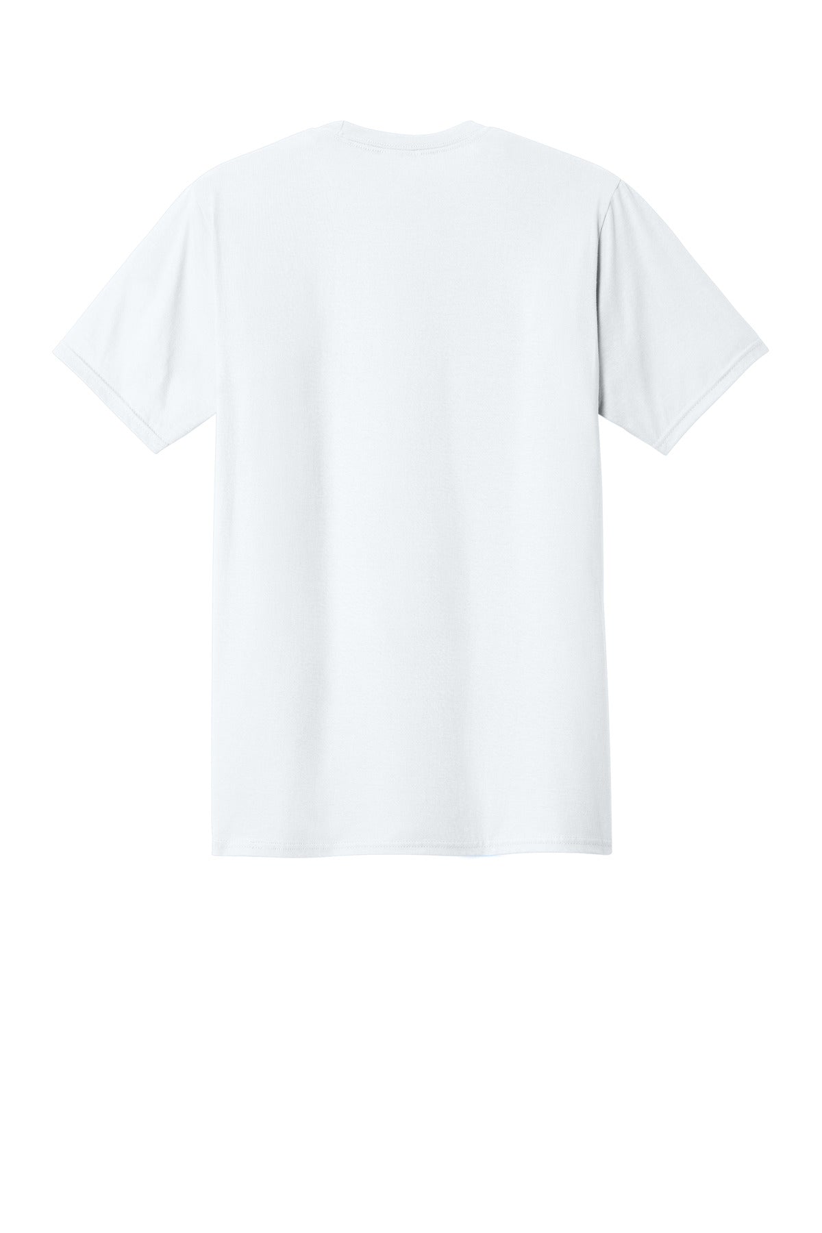 Rear View of White Port & Co Fan Favorite Tee. PC450 plain