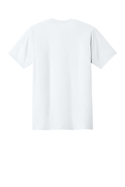 Rear View of White Port & Co Fan Favorite Tee. PC450 plain