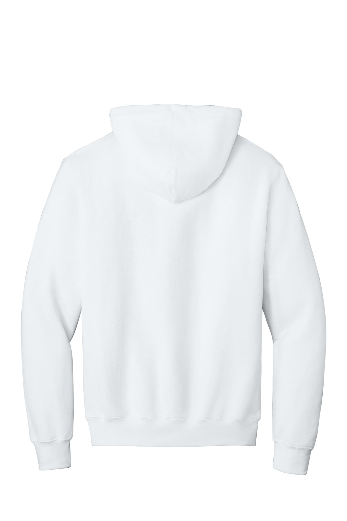Rear View of White Port & Co Tall Essential Fleece Pullover Hooded Sweatshirt. PC90HT plain