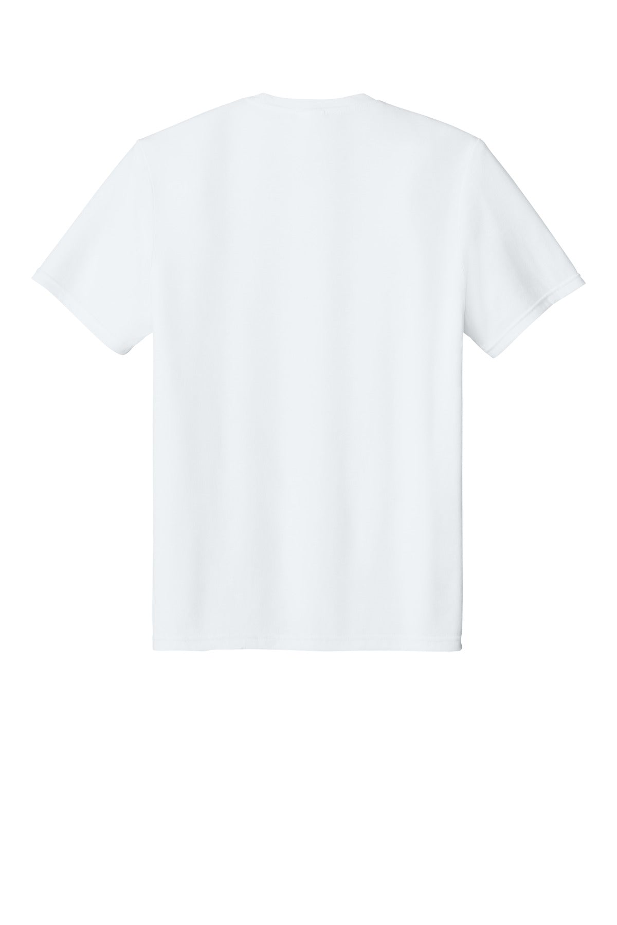 Rear View of White Port & Co Tri-Blend Tee. PC330 plain
