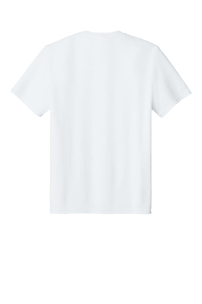 Rear View of White Port & Co Tri-Blend Tee. PC330 plain