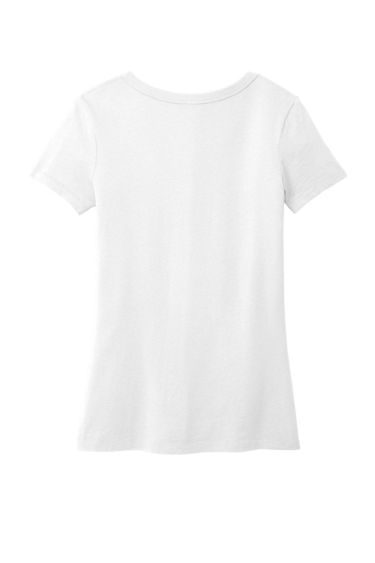 Rear View of White Port & Co Women's Beach Wash Garment-Dyed V-Neck Tee LPC099V plain