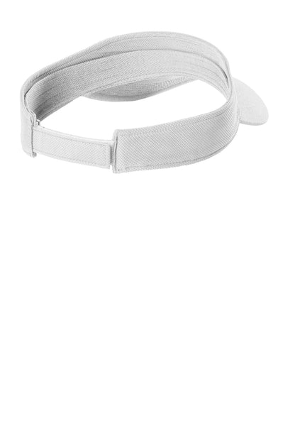 Rear View of White Sport-Tek Action Visor. STC51 plain