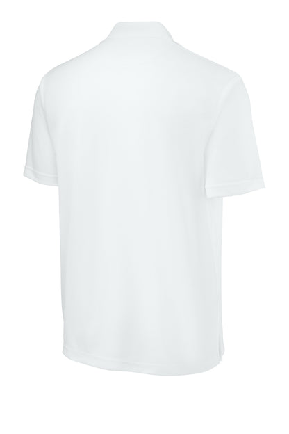 Rear View of White Sport-Tek Dri-Mesh Polo. K469 plain