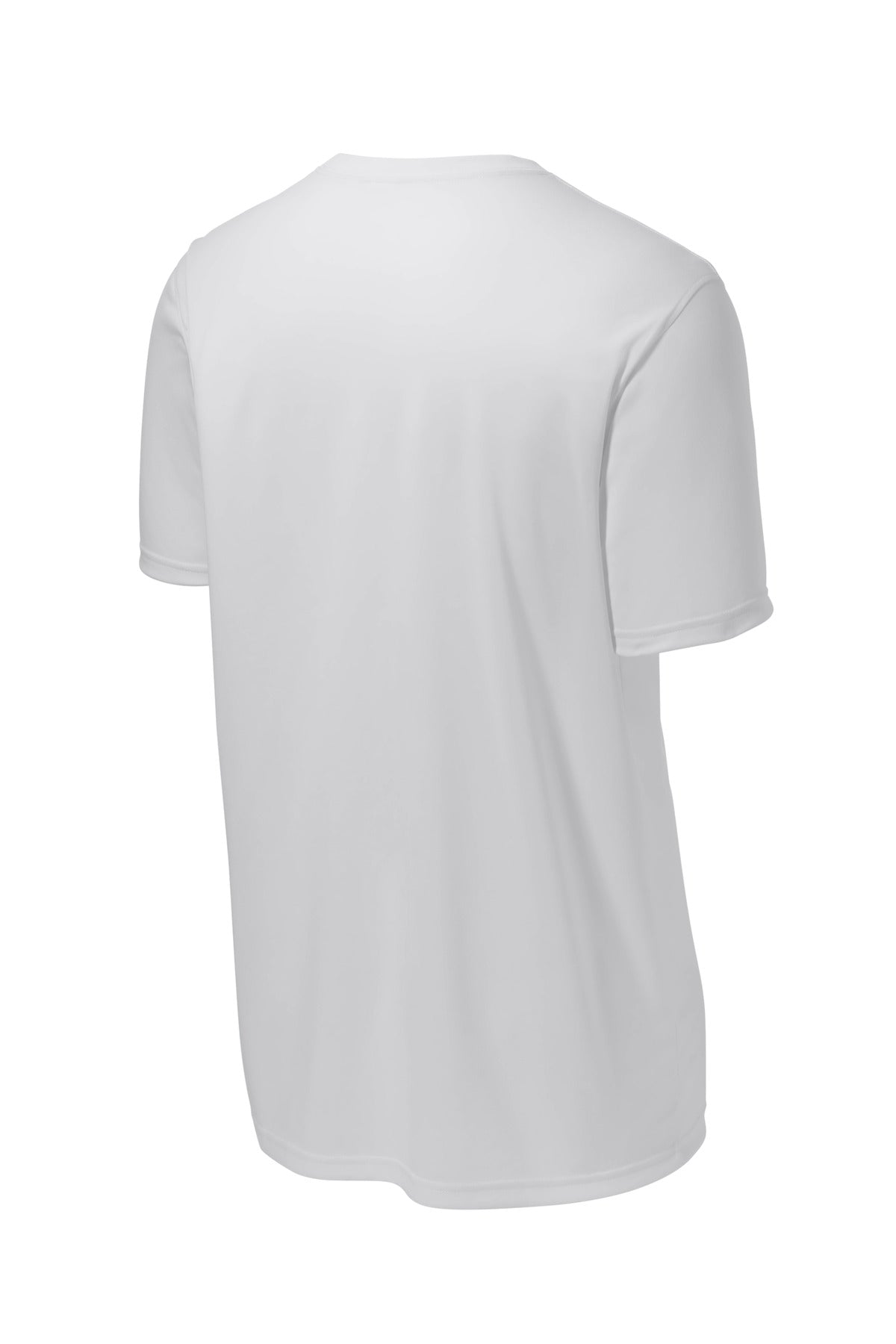 Rear View of White Sport-Tek Echo Tee ST760 plain