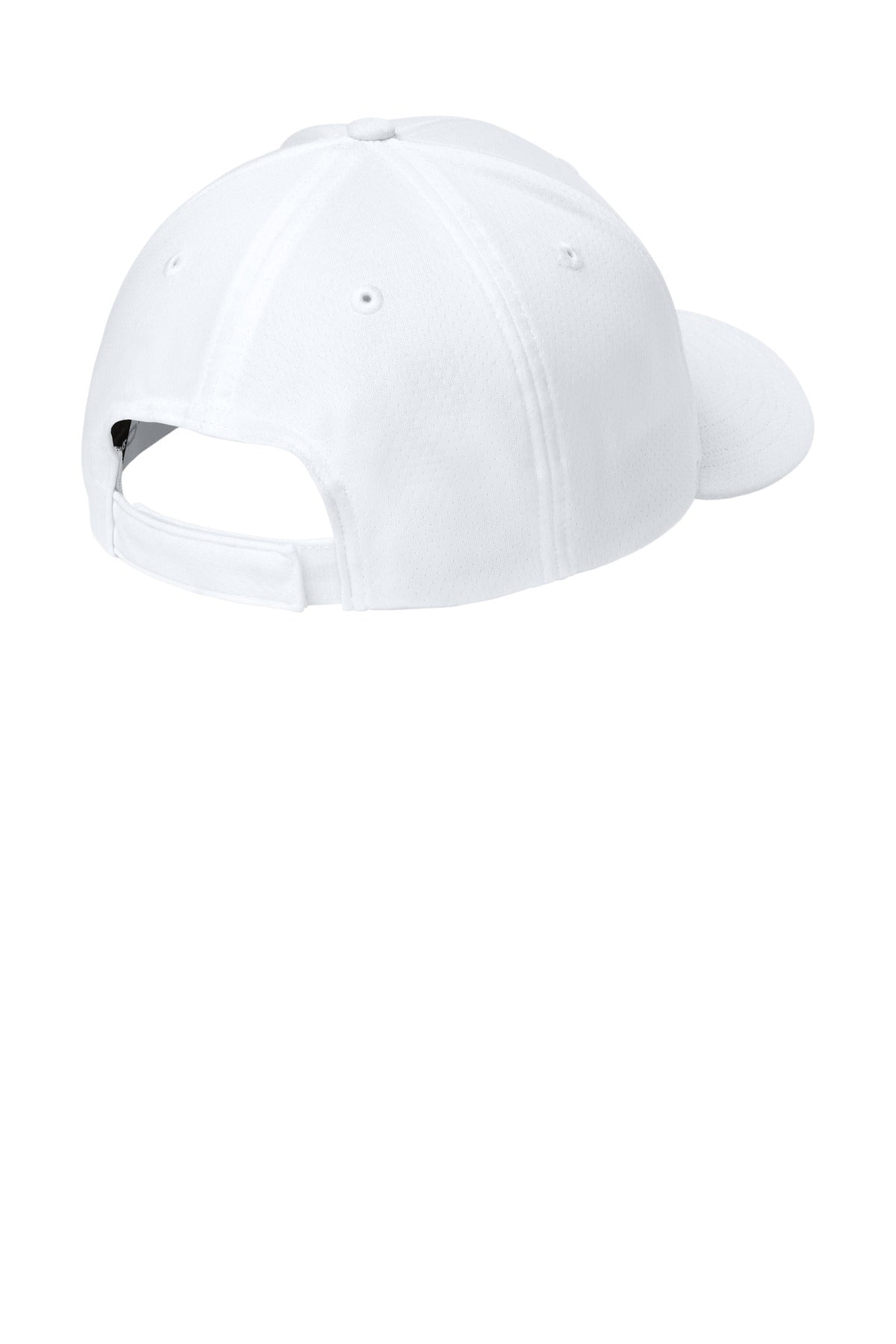 Rear View of White Sport-Tek Impact Mesh Stretch-Tek Adjustable Cap STC71 plain