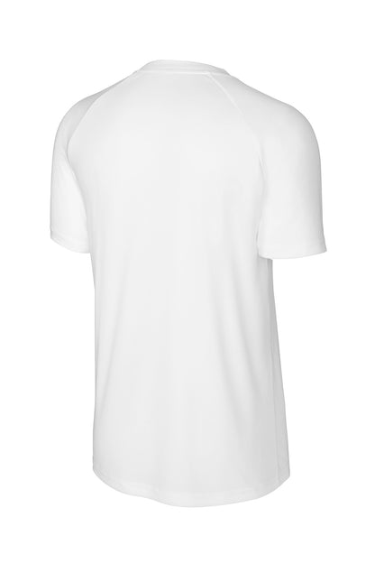 Rear View of White Sport-Tek PosiCharge Competitor 2-Button Henley ST359 plain
