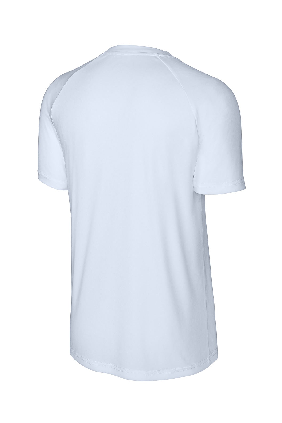 Rear View of White Sport-Tek PosiCharge Competitor 2-Button Henley ST359 plain